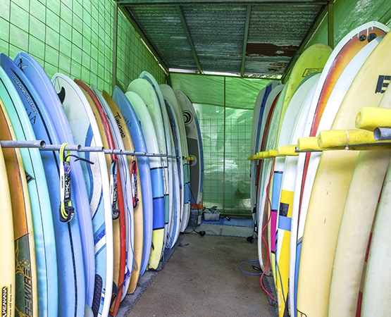 Surfboards ready for a day at Playa Guiones near Aloha Surf Nosara Surfboards ready for a day at Playa Guiones near Aloha Surf Nosara
