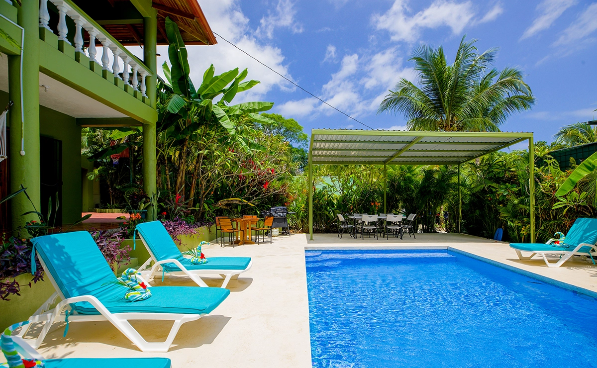aloha_surf_nosara_pool_garden_edited Swimming pool and tropical gardens at Aloha Surf Nosara in Playa Guiones